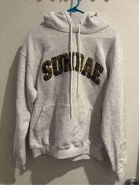 Sundae School Hoodie 100% Cotton Sweatshirt Camo Logo Pullover Mens Size Small